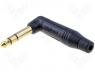 Plug Jack 6.35 mm male stereo angled 90° for cable soldering