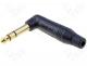  AV - Plug Jack 6.35 mm male stereo angled 90 for cable soldering