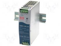 SDR-120-24 - Pwr sup.unit pulse, 120W, 24VDC, 5A, 88÷264VAC, 124÷370VDC, 670g
