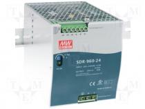 SDR-960-24 - Pwr sup.unit pulse, 960W, 24VDC, 40A, 180÷264VAC, 254÷370VDC