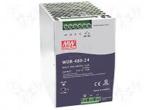 WDR-480-24 - Pwr sup.unit pulse, 480W, 24VDC, 20A, 180÷550VAC, 254÷780VDC