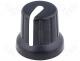 GTC6D3-16X14-B - Knob, miniature, with pointer, Shaft d 6.35mm, black