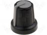 Κουμπί ποτανσιόμετρου - Knob, miniature, ABS, Shaft d 6mm, Ø16x16mm, black, push-in