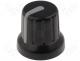 Knob - Knob, miniature, with pointer, ABS, Shaft d 6mm, Ø16x14mm, black