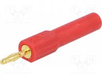 Adapter, 2mm banana, 36A, 60VDC, red, Connection  4mm socket