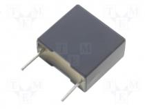 Capacitor polypropylene, X2, 100nF, 275V, 10mm, 5x11x13mm