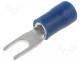 Fork terminal, M3, Ø 3.2mm, 1.5....2.5mm2, crimped, for cable, blue