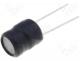 Inductor wire, 680uH, 800mA, 1.49, THT, 10%, vertical, Pitch 5mm