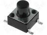 Microswitch, 1-position, SPST-NO, 0.05A/12VDC, SMT, 1.6N, 6x6mm