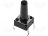 Tact Switch - Microswitch, 1-position, SPST-NO, 0.05A/12VDC, THT, 1.6N, 6x6mm