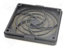 Fan Filter - Guard, with filter, 80x80mm, Mat plastic, 30ppi