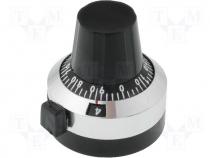 Precise knob, with counting dial, Shaft d 6.35mm, Ø22x24mm