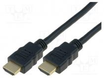 AK-330107-020-S - Cable, HDMI 2.0, HDMI plug,both sides, 2m, black