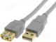  USB - Cable, USB 2.0, USB A socket, USB A plug, gold plated, 5m