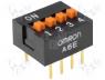 A6E-4104 - Switch DIP-SWITCH, Poles number 4, ON-OFF, 0.025A/24VDC, 100M