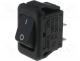 MR5110F5BB - ROCKER, 2-position, SPST, ON-OFF, 3A/250VAC, black, 20m, UL94V-2