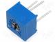 Trimmer - Potentiometer mounting, single turn, horizontal, 100k, 250mW