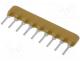 Resistor network - Resistor network X, 10k, No.of resistors 8, THT, 200mW, 2%, 100V