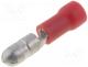  - Terminal round, male, d 4mm, 0.5÷1.5mm2, crimped, for cable, red