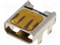  HDMI - Connector micro HDMI, socket, PIN 19, gold plated, SMT