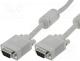 Cable, D-Sub 15pin HD plug, both sides, grey, 3m