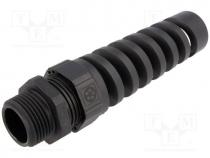 Cable gland, with grommet, NPT3/4", IP68, Mat polyamide, black