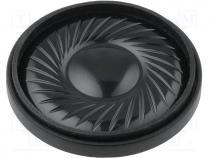 VS-K36WP-50 - Loudspeaker, miniature, mylar, general purpose, 1W, 50, Ø36x6mm