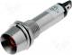 Lamp indicators - Indicator LED, recessed, red, 12VDC, dcutout Ø8.2mm, IP40, metal