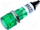   - Indicator with neon lamp, flat, green, 230VAC, dcutout Ø10mm