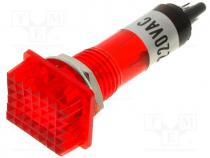 NSL-R - Indicator with neon lamp, prominent, red, 230VAC, dcutout Ø10mm