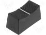   - Knob slider, Colour black, 23x11x11mm, Mat plastic