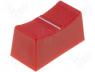 CS1/4-RED - Knob slider, Colour red, 23x11x11mm, Mat plastic, Pointer white
