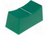 Knob slider, Colour green, 23x11x11mm, Mat plastic