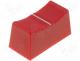 CS1/4A-RED - Knob slider, Colour red, 23x11x11mm, Mat plastic, Pointer white