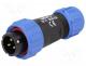 Waterproof connector - Plug, male, SP13, PIN 3, IP68, 4÷6.5mm, 13A, soldering, for cable