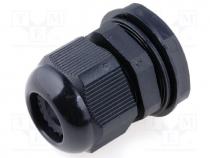 EG-16 - Cable gland, PG16, IP68, Mat polyamide, black, UL94V-2, 17.3mm