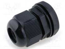  - Cable gland, PG13,5, IP68, Mat polyamide, black, UL94V-2, 15.8mm