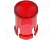 Led Lens - LED lens, round, red, lowprofile, 5mm