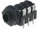  AV - Socket, Jack 6,35mm, female, stereo, with on/off switch, THT