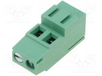 Terminal Blocks - Terminal block, angled 90, 2.5mm2, 5mm, ways 2, 24A, 250V, L 10mm