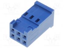 Plug, wire-board, female, PIN 6, w/o terminals, 2.54mm, for cable