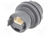 Connector RJ45, coupler, shielded, push-pull, 6000, Cat 5e