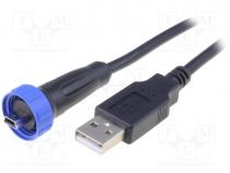 Transition adapter cable, internal thread, Mini USB Buccaneer