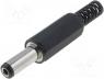 DC connector - Plug, DC supply, female, 5.5mm, 2.1mm, for cable, soldering, 14mm