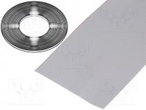 Ribbon cable - Cable ribbon, 1.27mm, stranded, Cu, 64x28AWG, PVC, grey, 30,5m