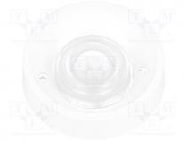 CN13990 - LED lens, round, Mat  silicone, transparent, 46÷73, Colour  white