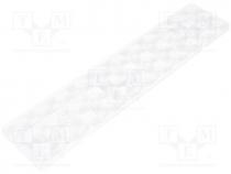F14112 - LED lens, rectangular, Mat  PMMA plexiglass, transparent, H 8.5mm