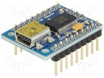 MR002-003.1 - Converter, USB-UART, 5VDC, 3Mbps, Connector type USB B mini