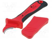 Knife, for electricians, insulated, Blade type  semicircular