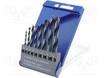 PRE-WD8 - Drills, Ø 10 mm,3 mm,4 mm,5 mm,6 mm,7 mm,8 mm,9 mm, Pcs 8